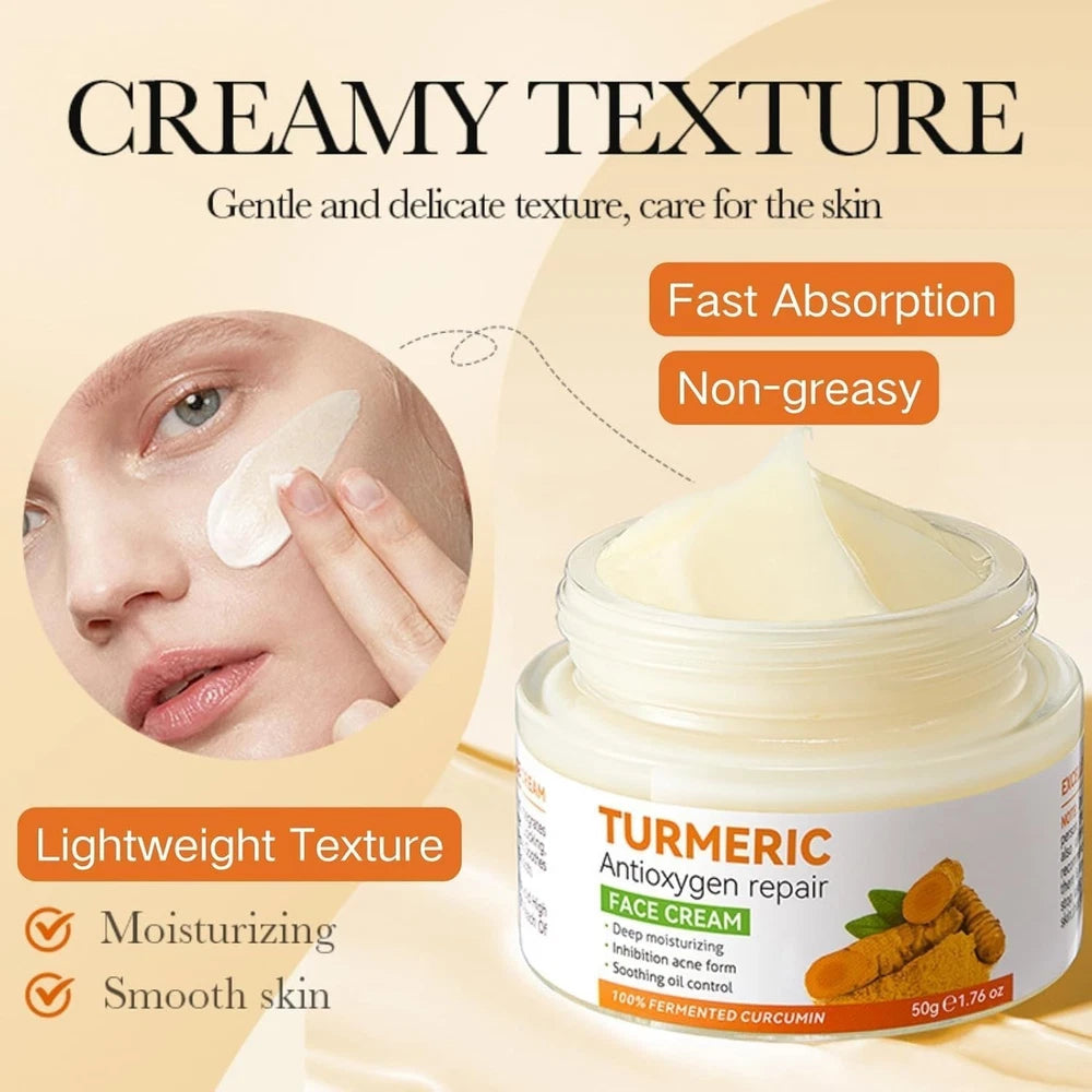 Turmeric Face Cream, Brightening Face Cream for Radiant&Glowing Skin,Dark Spot C