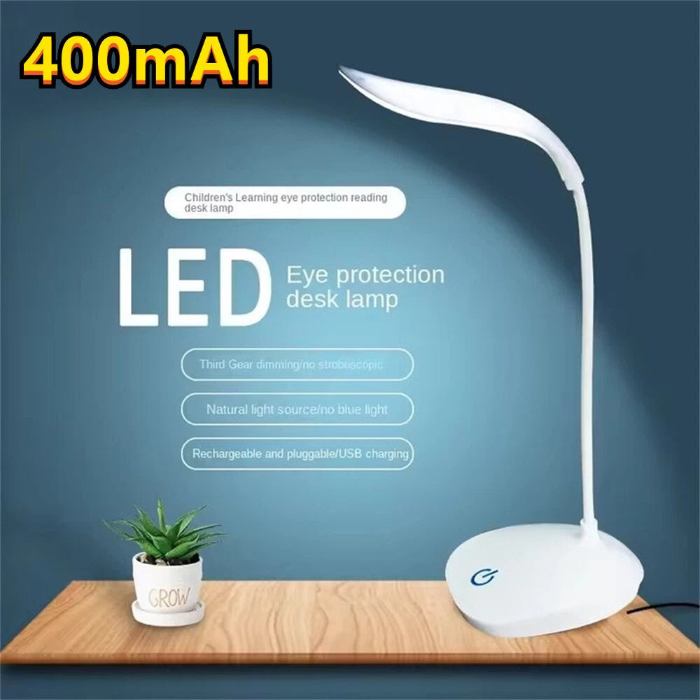 LED Flexible Touch Desk USB Rechargeable Light Bedside Reading Lamp Dimmable