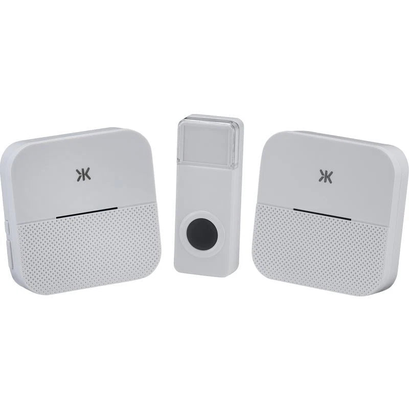 Knightsbridge - White Wireless Plug In Dual Receiver Door Chime System - DC015