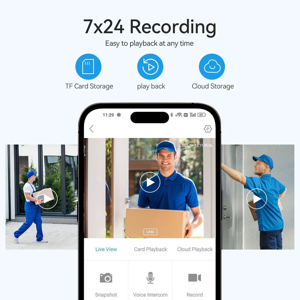 3MP WIFI IP Camera Wireless Outdoor CCTV HD PTZ Smart Home Security IR Camera