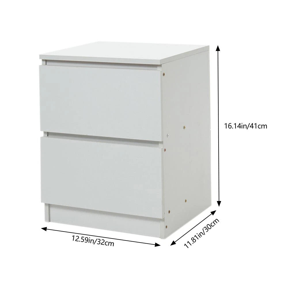 2 Drawer Wooden Bedroom Bedside Cabinet Furniture Storage Nightstand Side Table
