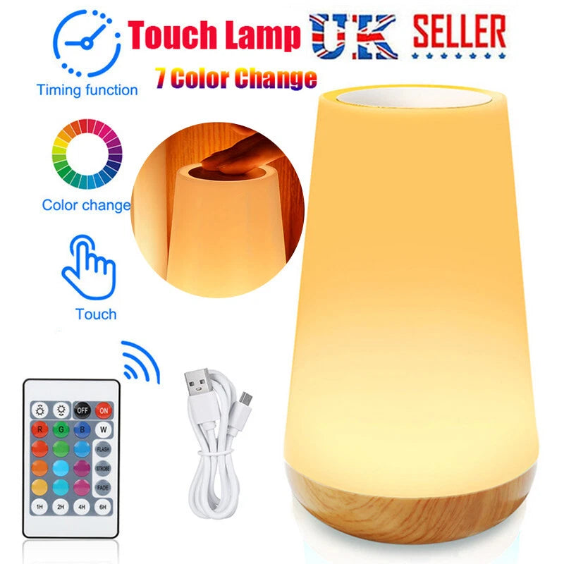 Desk Bedside Rechargeable Sensor Light Dimmable Lamp Night Table LED Touch USB