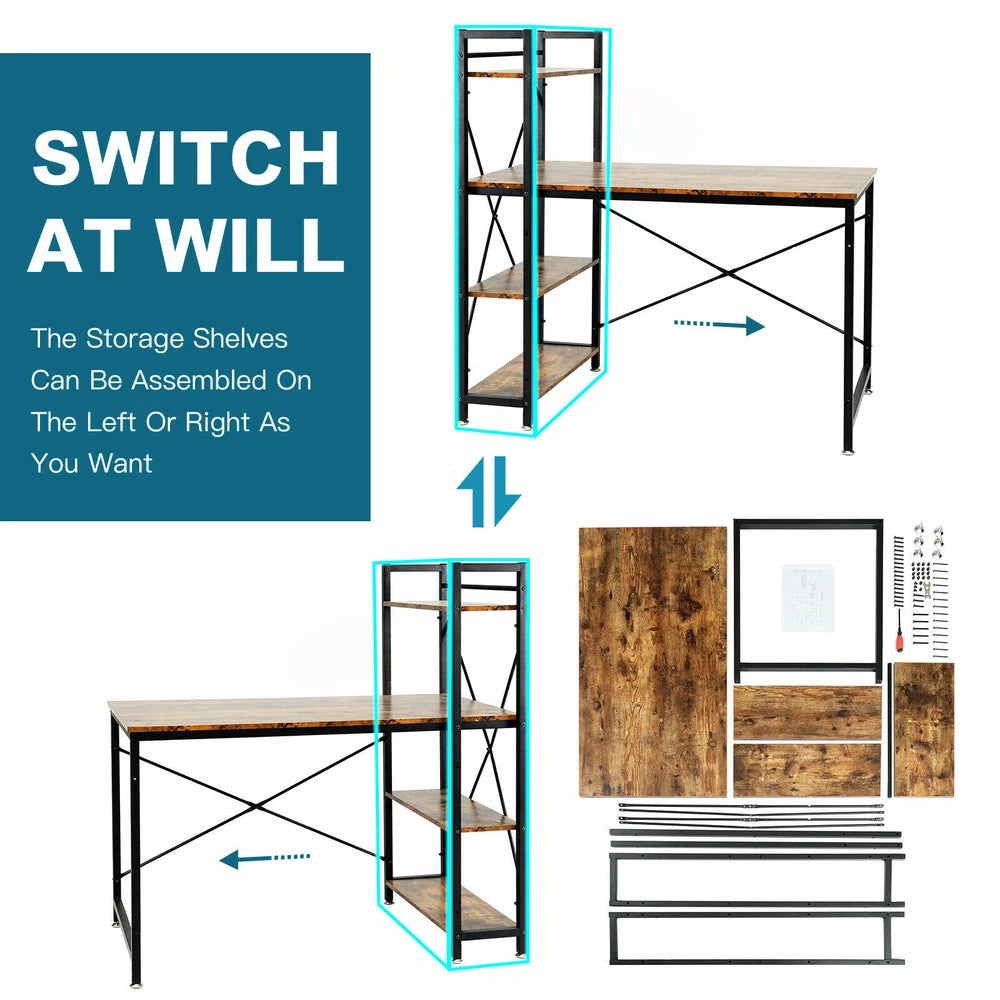 Home Office Computer Writing Desk Pc Laptop Workstation Table with Foldable Legs