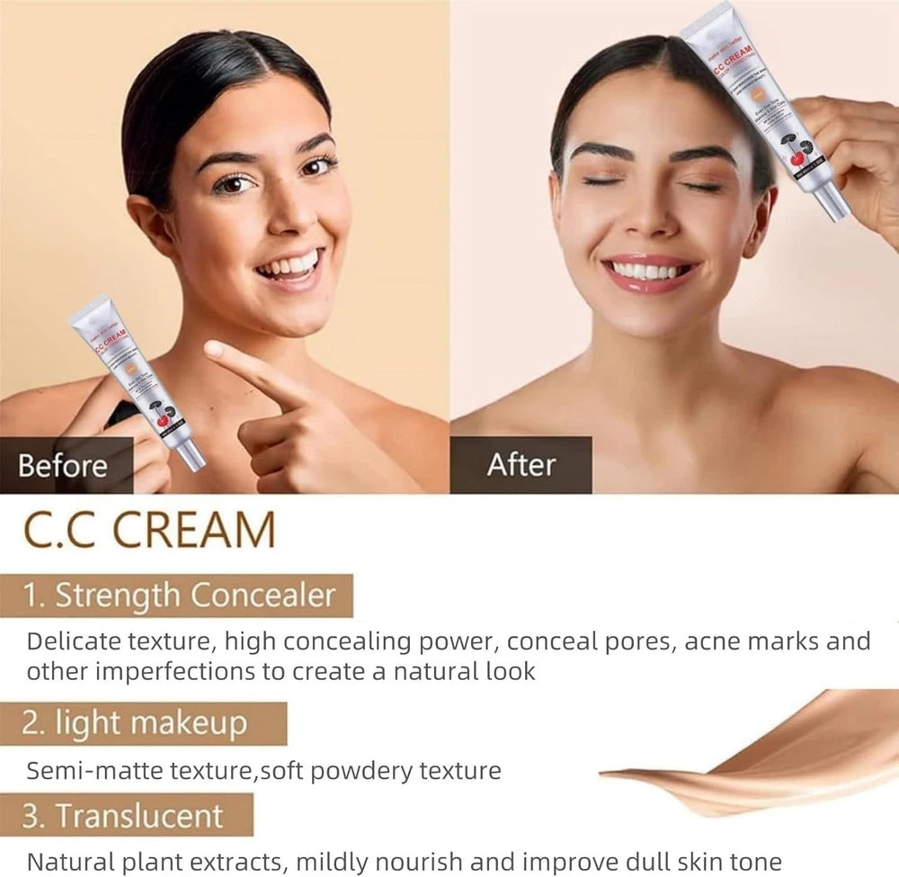 Korean CC Cream Foundation - Colour Changing, Tinted Moisturiser for Mature Ski