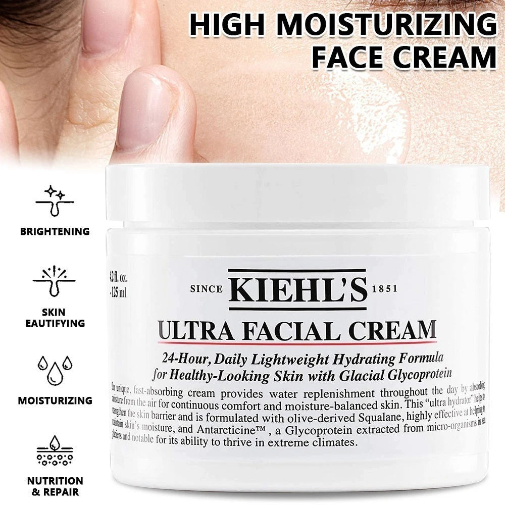 Kiehls 125ml Ultra Facial Cream Skincare Moisturiser Hydrating Deep Cleaning