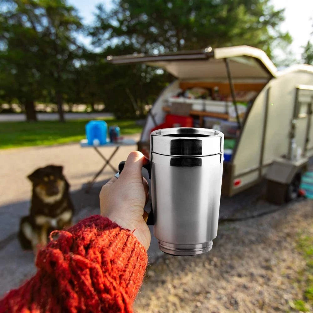 300ml Electric Car Travel Kettle 12V Stainless Steel Car Water Heating Bottle