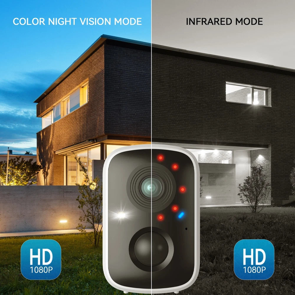 TMEZON Outdoor Security Camera Colour Night Vision Home WiFi Battery CCTV System