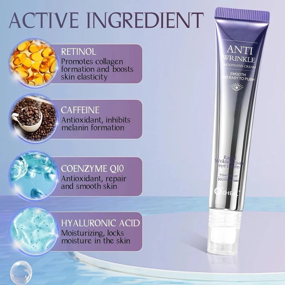 Eye Cream, Anti-age Moisturizing, Wrinkles with Hyaluronic Acid and Caffeine 20g