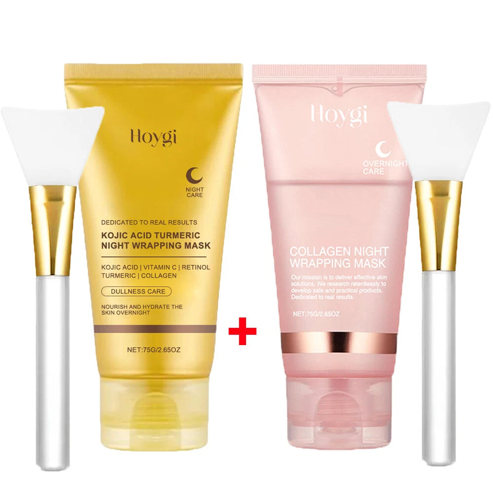 Kojic Acid Turmeric Collagen Night Wrapping Mask Overnight Peel Off Facial Mask