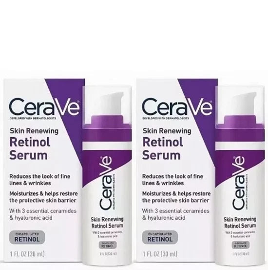 2X CeraVe Skin Renewing Retinol Resurfacing Hydrating Acid Serum Cream 30ml UK