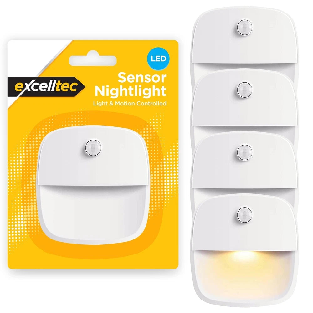 4-12pk LED PIR Motion Sensor Night Light Lamp Wireless Battery Stair Cabinet