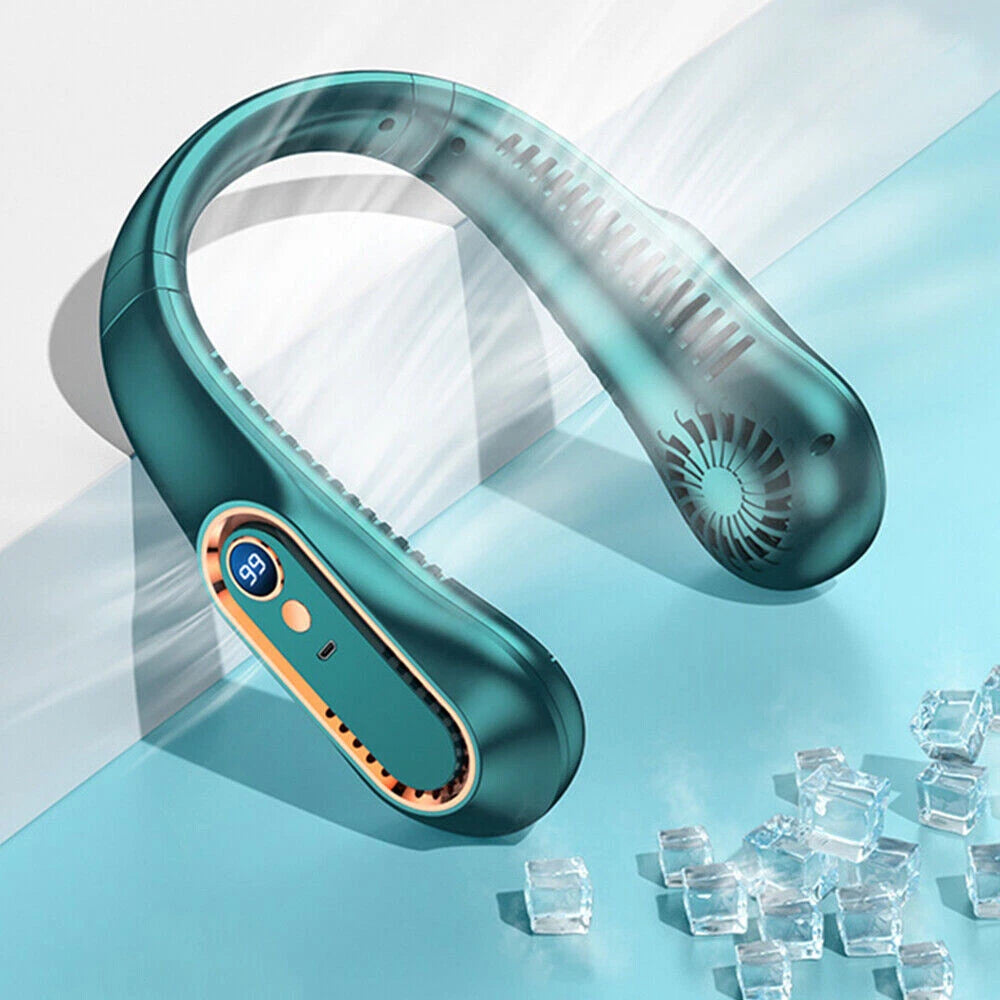 Neck Fan USB Portable Neck Fan Rechargeable Portable Cooler Neckband Bladeless~