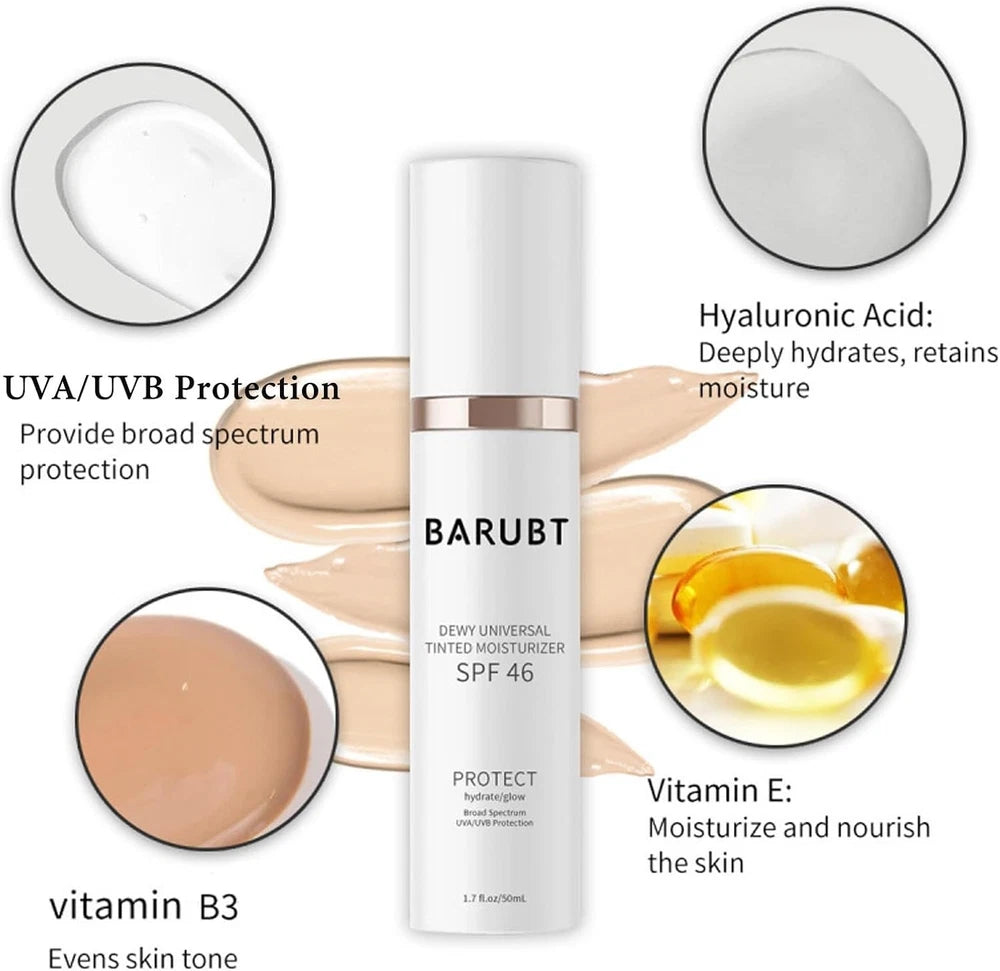 BARUBT Tinted Face Moisturizer with SPF46 Sunscreen Skin Care 50ml