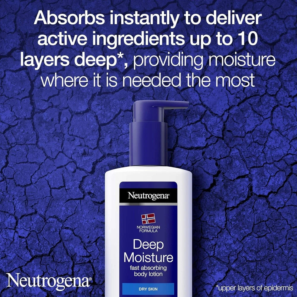 Neutrogena Norwegian Formula Deep Moisture Fast Absorbing Lotion 250ml Pack of 2