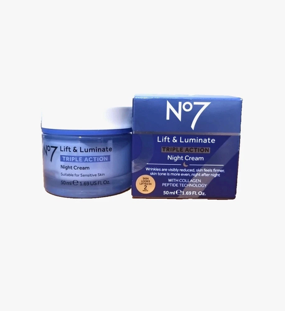 No7 Lift & Luminate Triple Action Night Cream - 50ml -Brand New Boxed