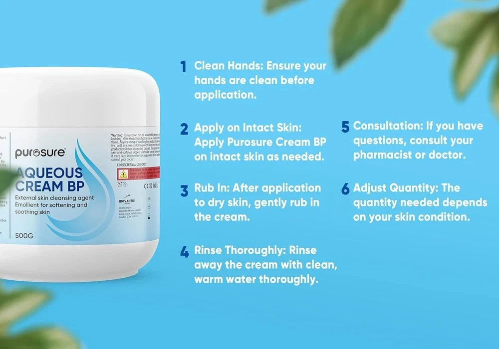 Purosure Aqueous Moisturizing Cream 500ml Relief From Dry Skin Fragrance Free