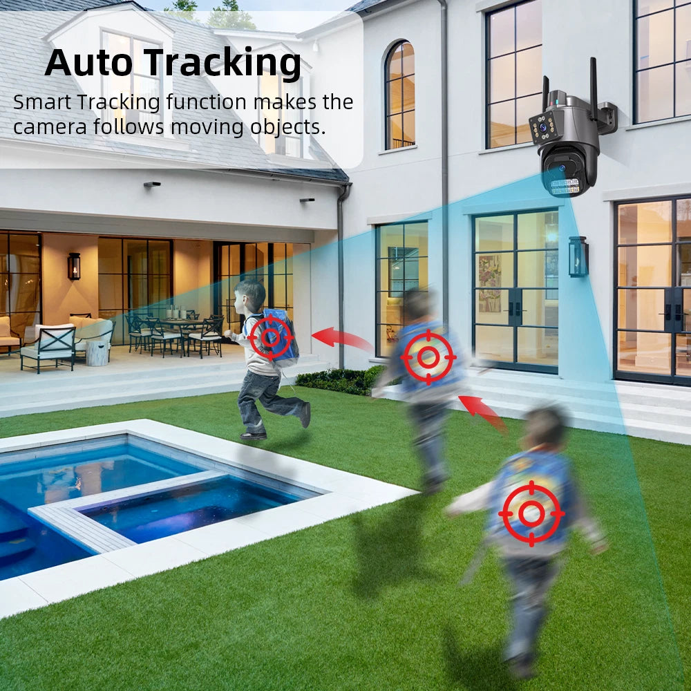 8MP 4K Wireless IP Camera WIFI Outdoor CCTV PTZ Smart Home Security IR Cam IP66