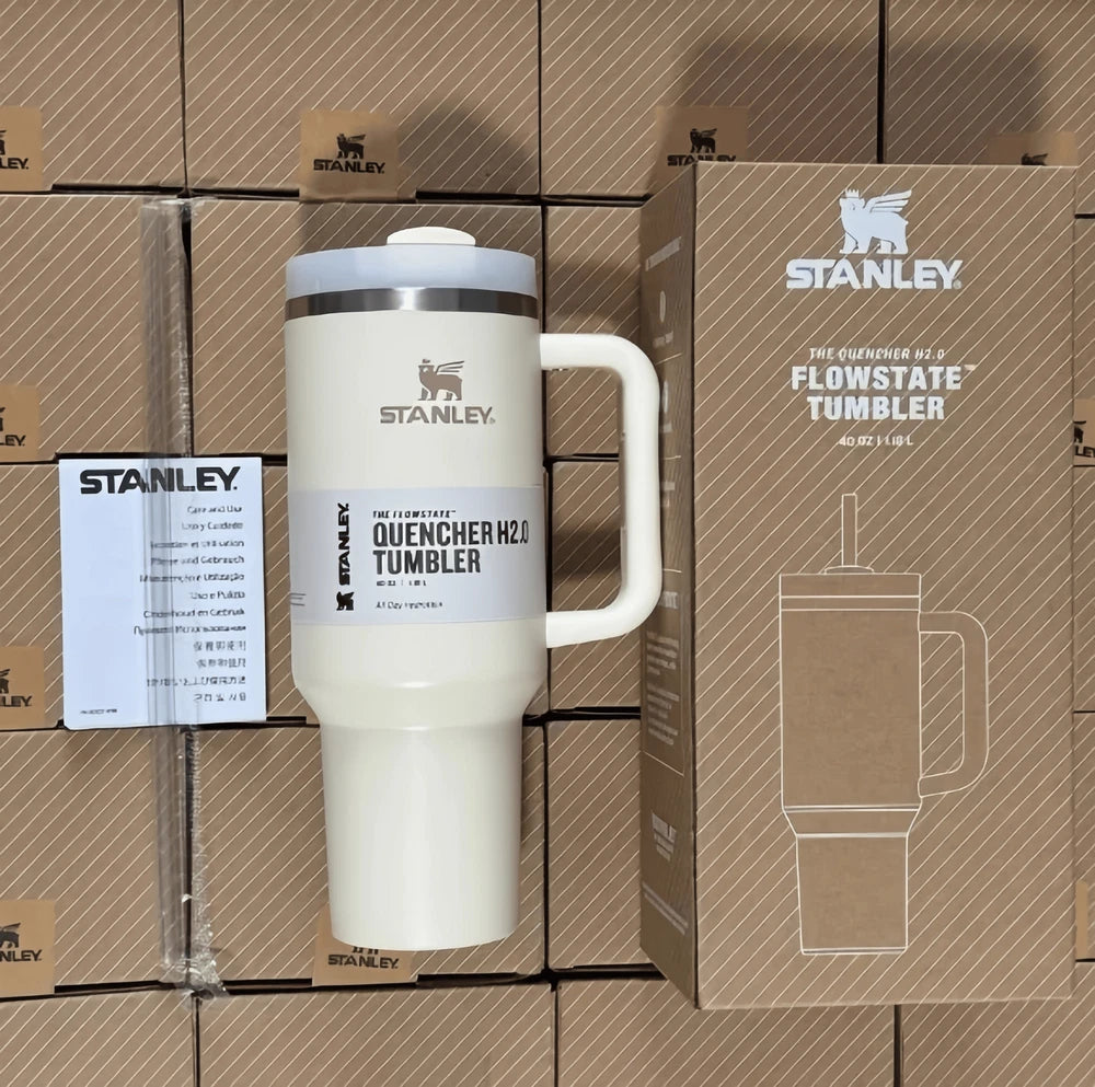 40 OZ Stainless Steel Water Bottle Travel Tumbler Cup With Straw Lid Insulated