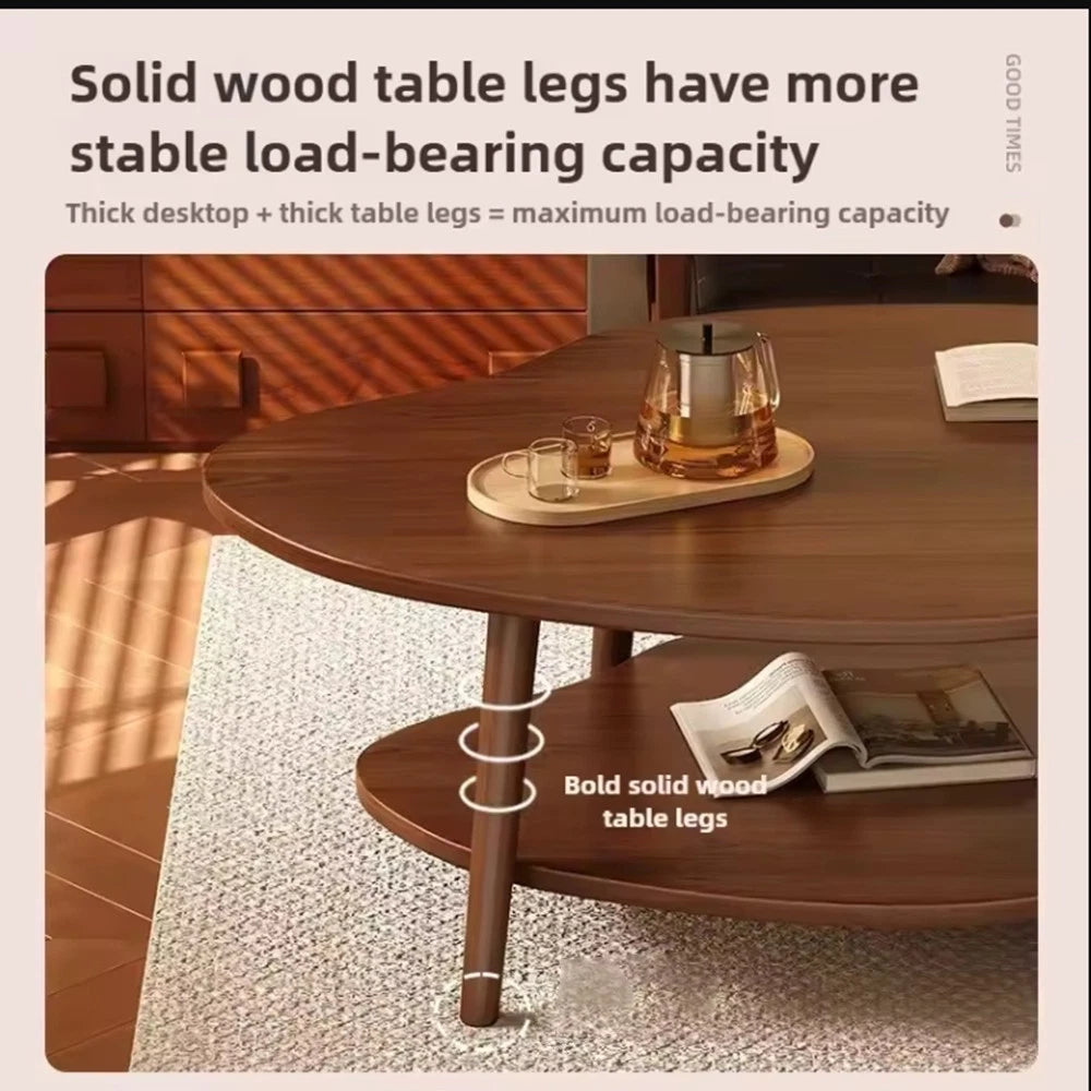 2 Layer Coffee Table Cloud Tea Table Modern Living Room Desk W/ Storage Shelf UK