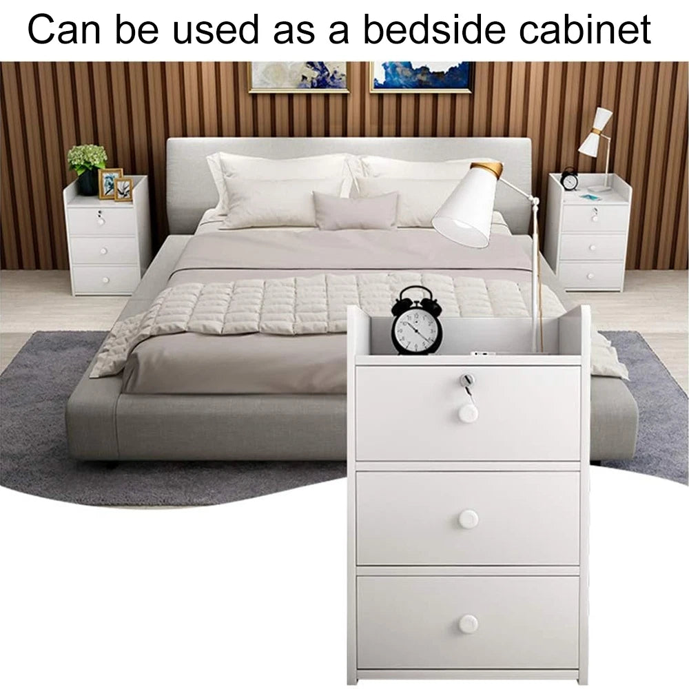 3 Drawer Wooden Bedroom Bedside Cabinet Furniture Storage Nightstand Side Table