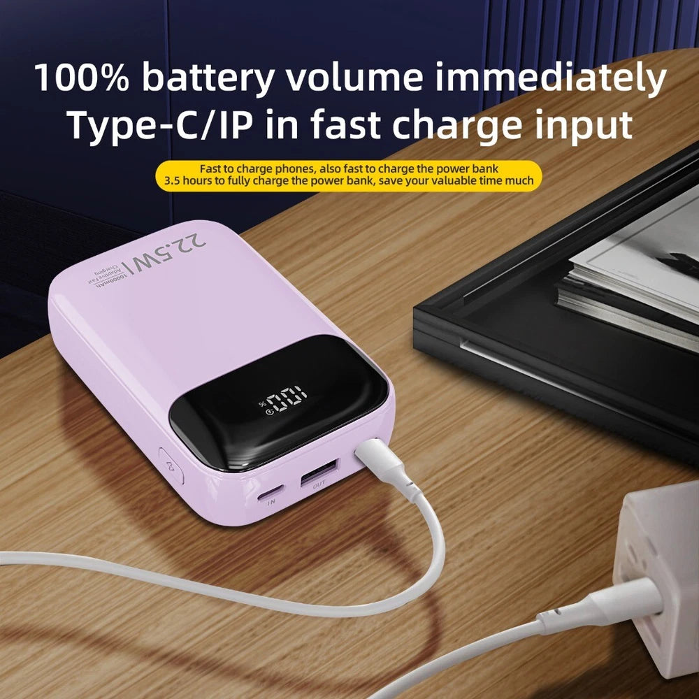 Fast Charging Portable Power Bank 22.5W 10000mAh USB-C For Apple iPhone Samsung