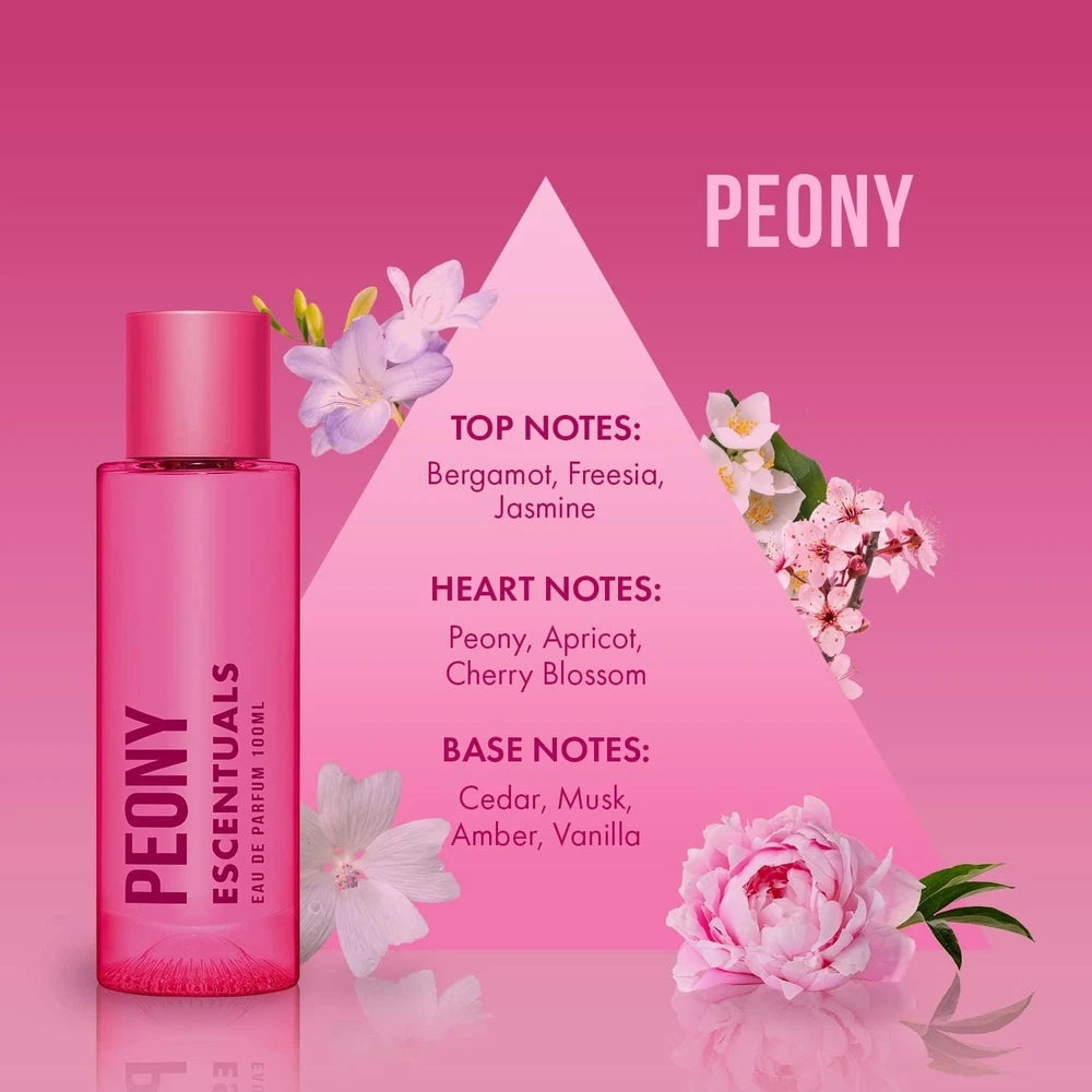 Escentuals Peony Perfume for Women, Eau de Parfum 100ml