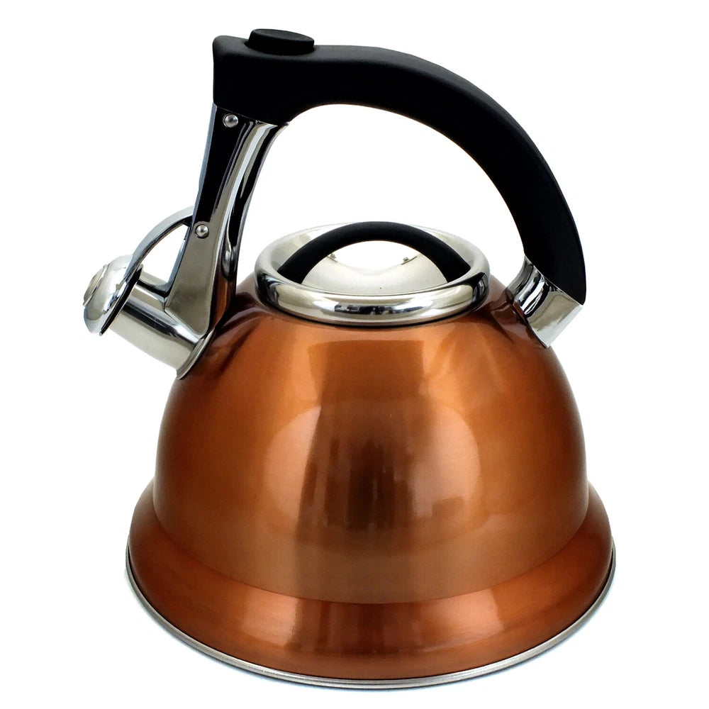 3L Whistling Copper Stovetop Kettle Stainless Steel Gas Electric Hobs Voche®