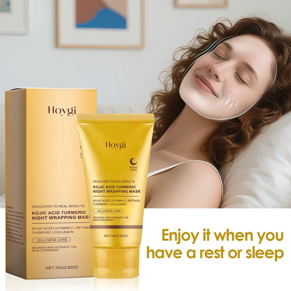 Kojic Acid Turmeric Collagen Night Wrapping Mask Overnight Peel Off Facial Mask
