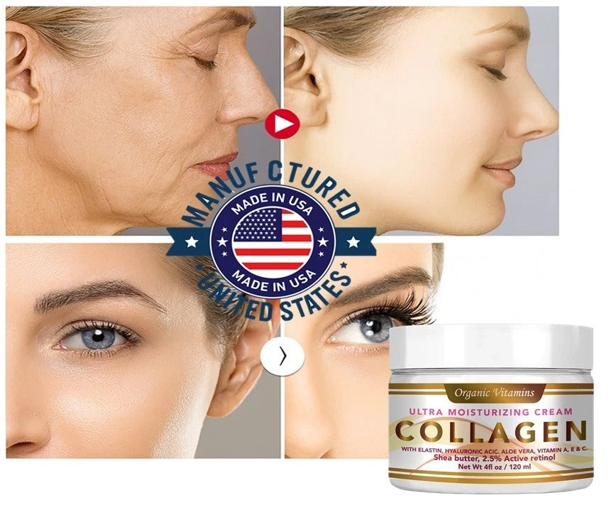 COLLAGEN & ELASTIN CREAM Smooth Supple Moisture Skin Face Anti Aging Wrinkle 4oz