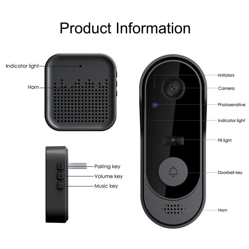 Wireless WiFi Video Smart Doorbell Phone Security Camera Door Bell RING Intercom