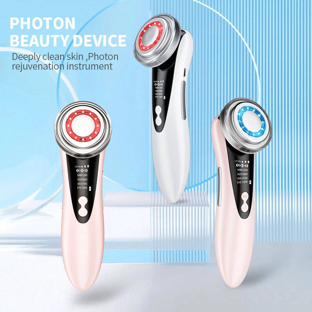 RF Facial Massager Skin Tightening Machine LED Light Photon Therapy Anti-aging