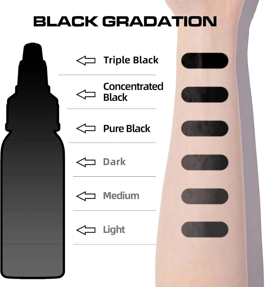 Tattoo Ink Black 30ml Pure Black Tattoo Ink Tattoo Supplies for Lining, Shading