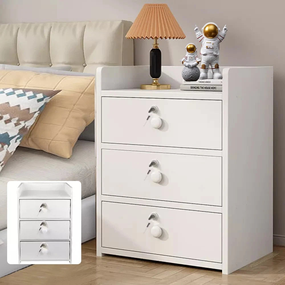 3 Drawer Wooden Bedroom Bedside Cabinet Furniture Storage Nightstand Side Table
