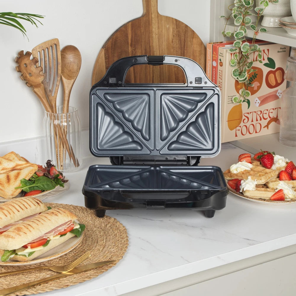 Salter Snack Maker 3-in-1 Sandwich Toaster Waffle Maker Panini Press (Open Box)