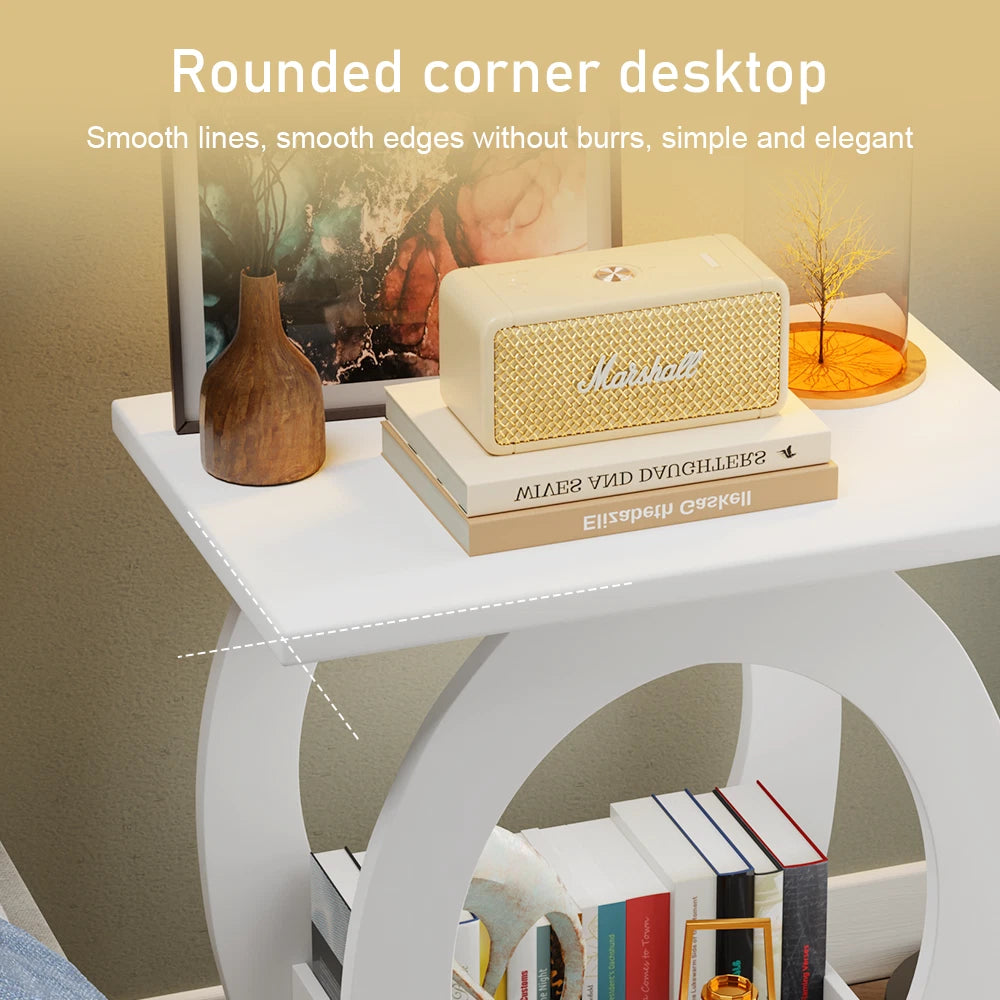 Small Bedside Table Cabinet Side End Coffee Tea Table Nightstand Storage Shelf