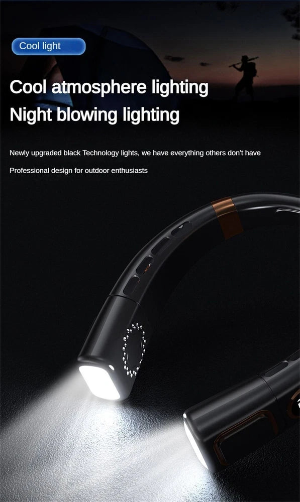 12000mAh Bladeless Lazy Neck Fan Portable USB Rechargeable Mini Hanging Cooler