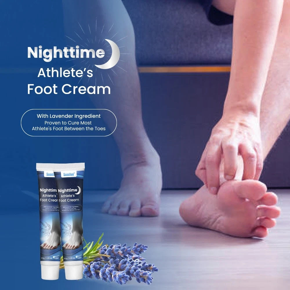 30g New Natural Nighttime Athlete's Foot Cream Proven Cure Between Toes Lavender