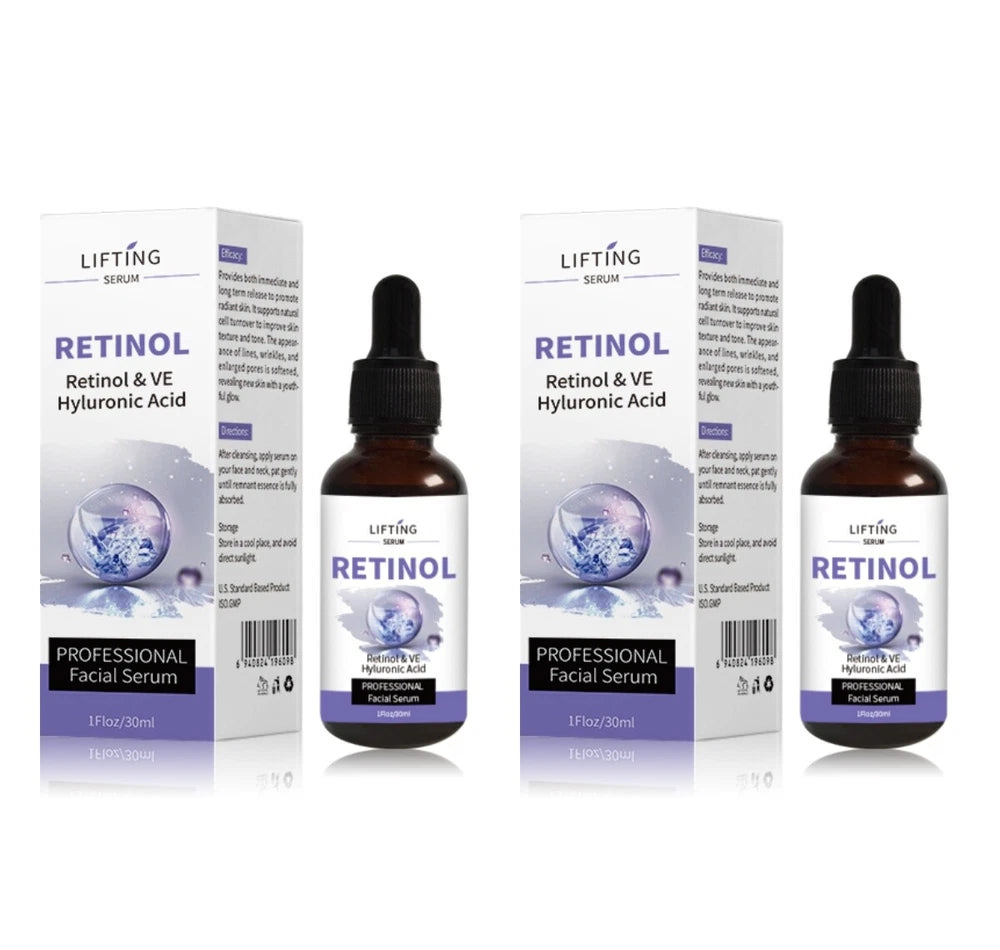 2x30ml Vitamin C Face Serum Hyaluronic Acid Retinol Collagen Anti Aging/Wrinkles