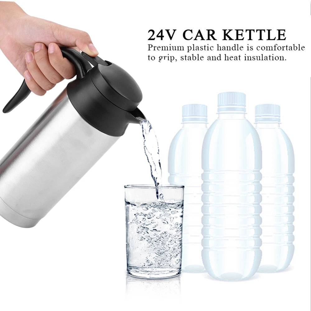 24V Electric Car Kettle Travel Camping Caravan Boiling Water Socket Tea Coffee