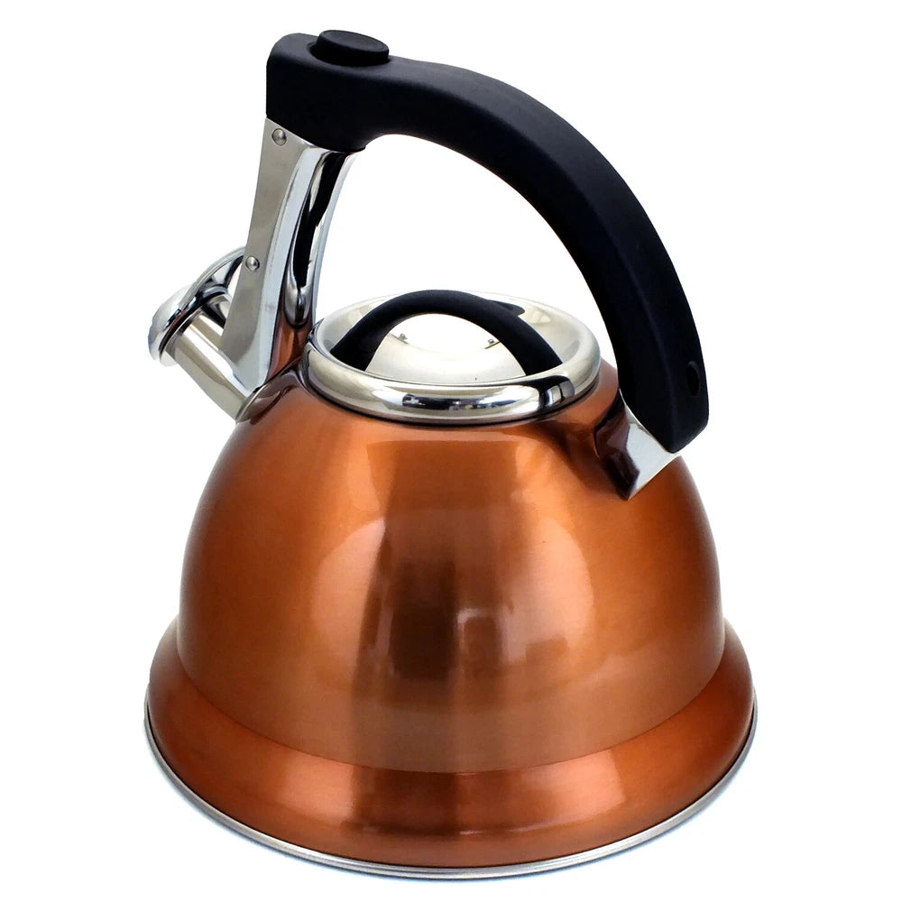 3L Whistling Copper Stovetop Kettle Stainless Steel Gas Electric Hobs Voche®