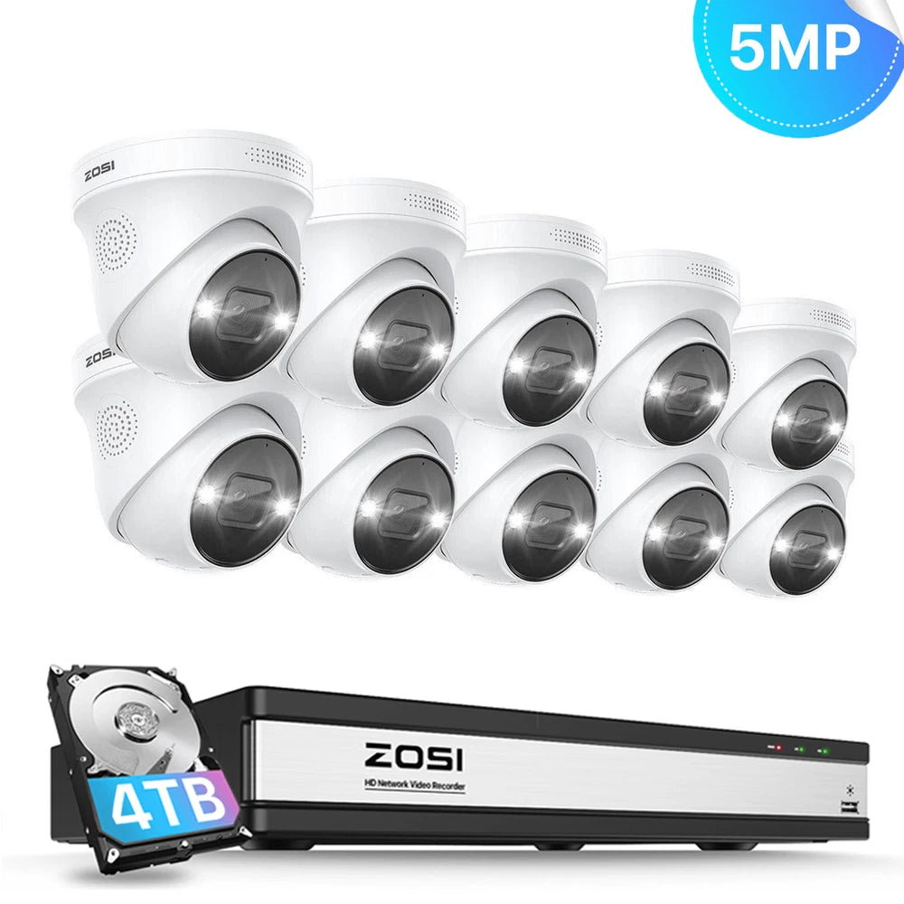 CAMERA POE CCTV 5MP HD IR Security Camera System 4K NVR Home Surveillance Outdoor