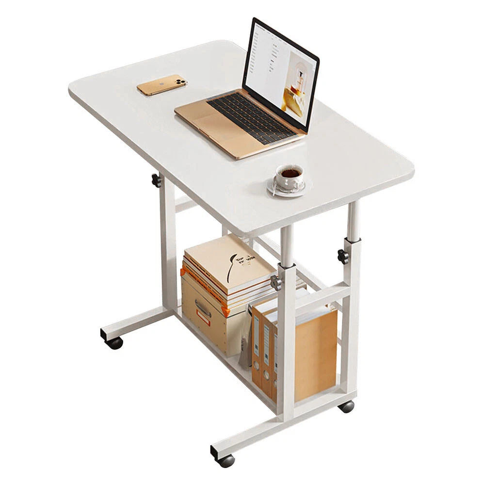 Height Adjustable Small PC Computer Desk Mobile Overbed Table Laptop Stand Shelf