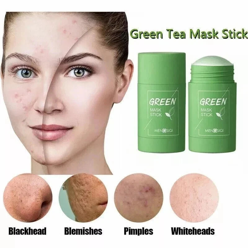 Green Tea Mask Stick Face Cleansing Oil Acne Blackhead Control Deep Clean Pore