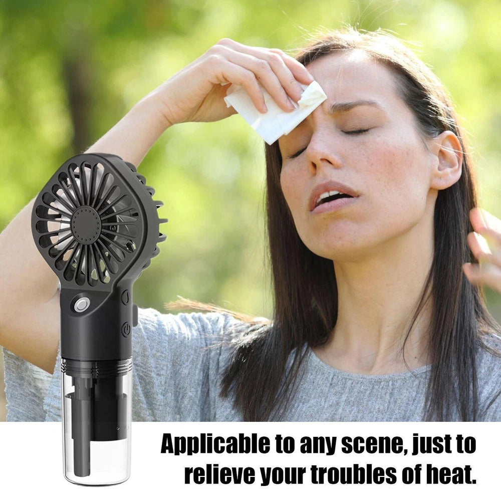 Portable Humidifier Fan Mini Handheld Cooling Mist Cooler Water Spray Travel NEW