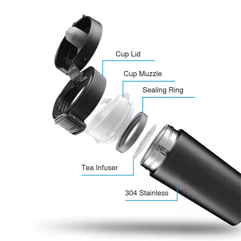 NEW Insulated Travel Coffee Mug Cup Thermal Stainless Steel Flask Vacuum Thermos