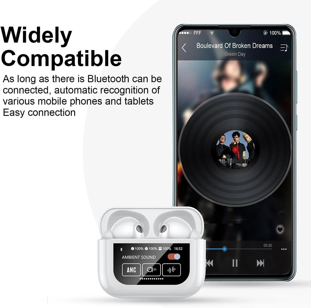 TWS Wireless Earbuds Touchscreen Bluetooth 5.4 Earphones For iPhone & Android