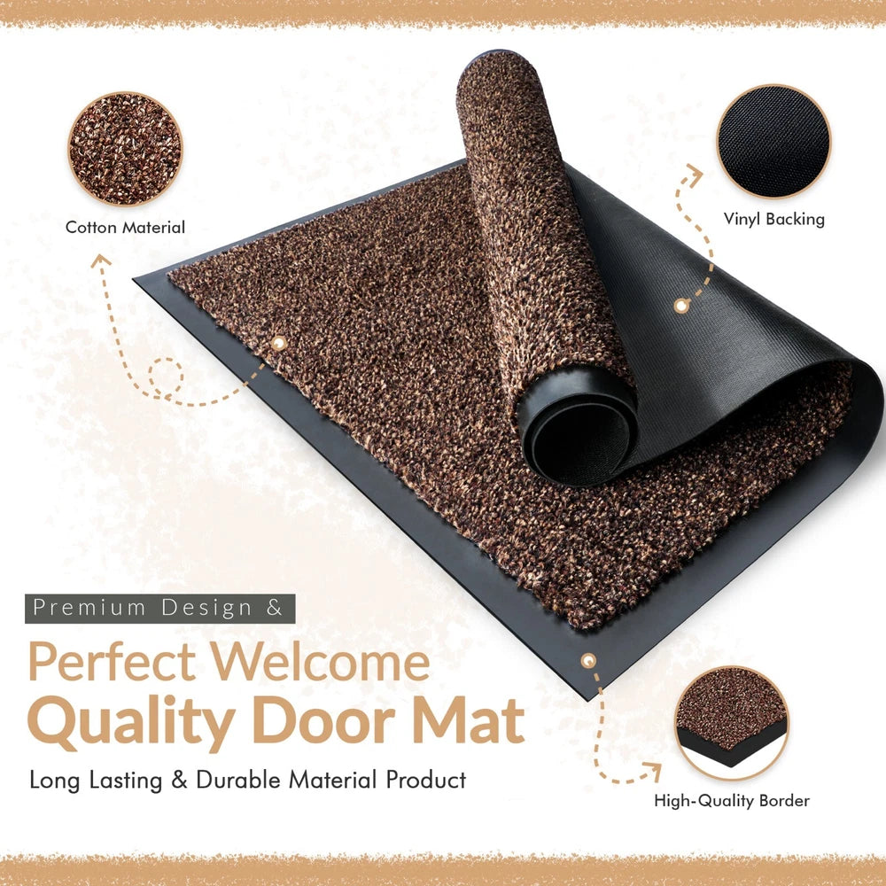 Barrier Mat Entrance Door Mat Heavy Duty Non Slip Dirt Trapper Rubber Back Rugs