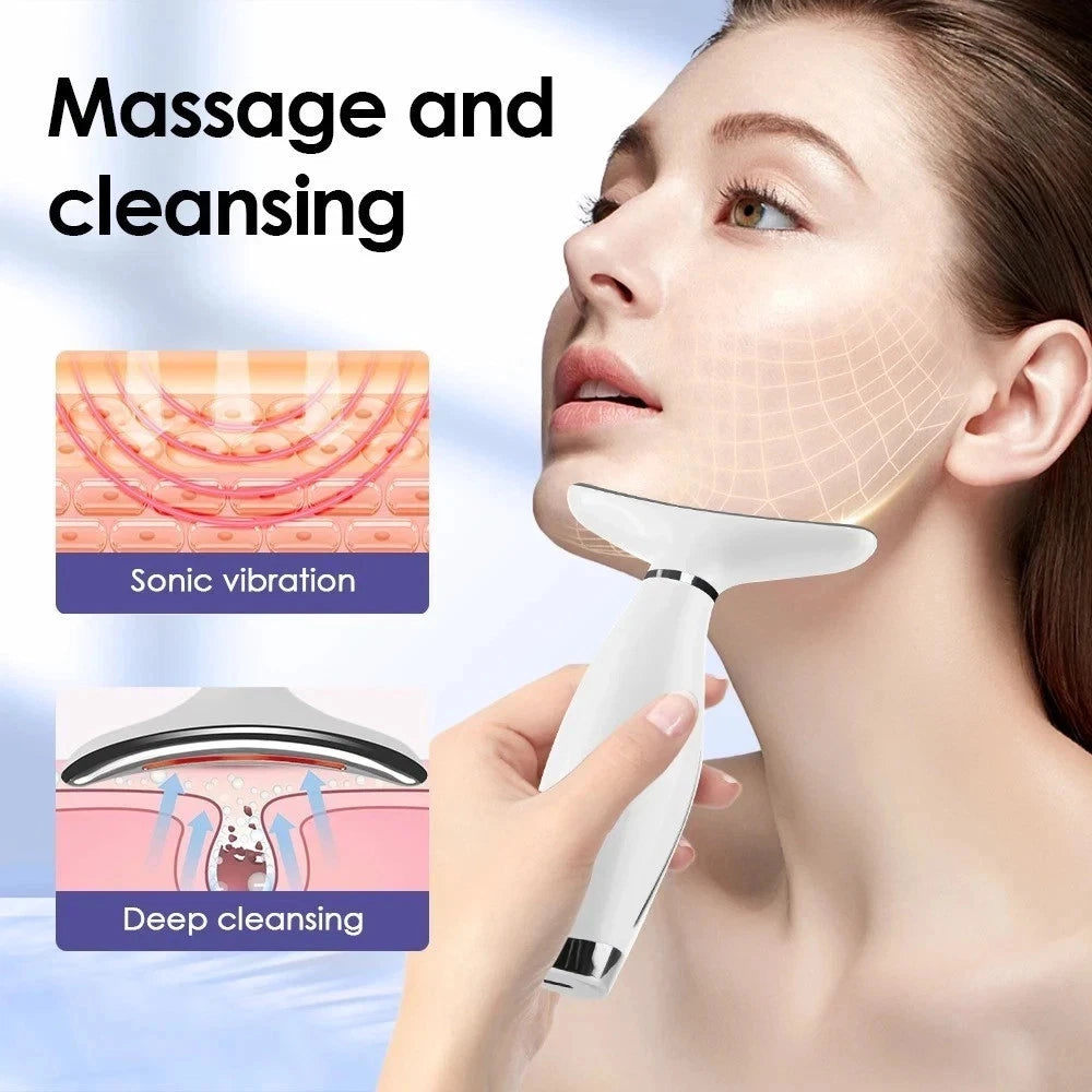 7 Colours Neck Face Lifting Massager skin Tighten Device LED Anti Wrinkle Beauty