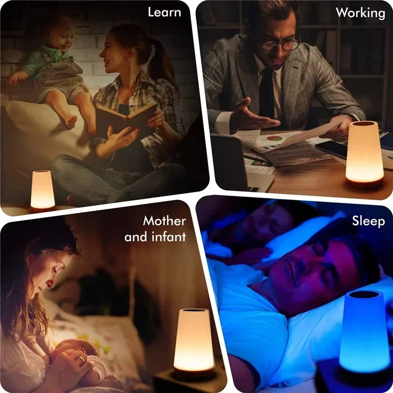 1/5X Rechargeable Night Light Touch Sensor LED Bedside Desk Table Lamp Dimmable
