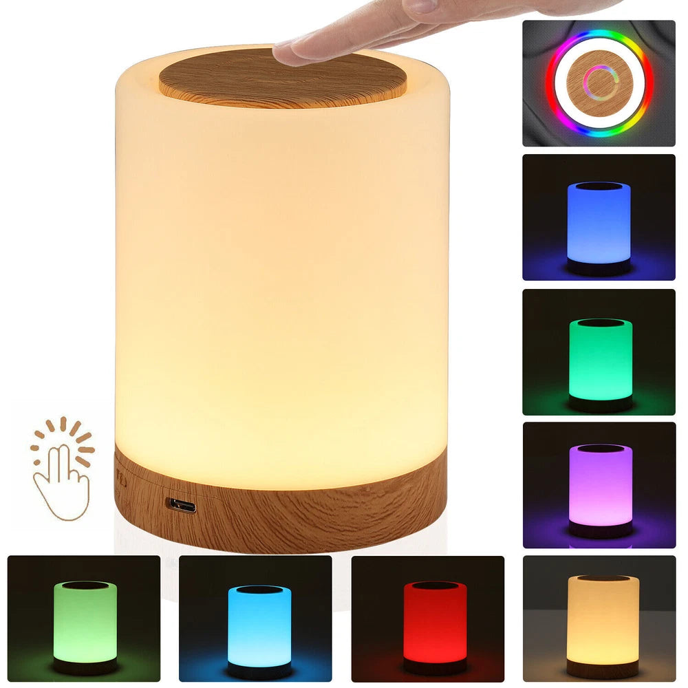 Night Light LED Touch Bedside Table Lamp Multi-Color Dimmable Zlpprfblufltosoahz
